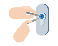 bir çilingir tarafından kapı açma